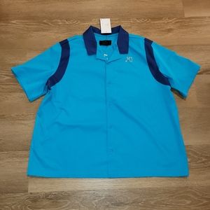 Jordan Womens Button Up Shirt Blue DZ3340-483 Size XXL New